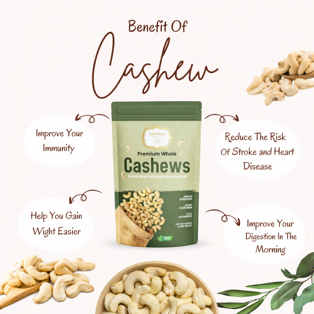 Gold Farms Premium Whole Cashews 200g | Kaju Premium Grade | Fresh & Crunchy | Healthy Dry Fruits
