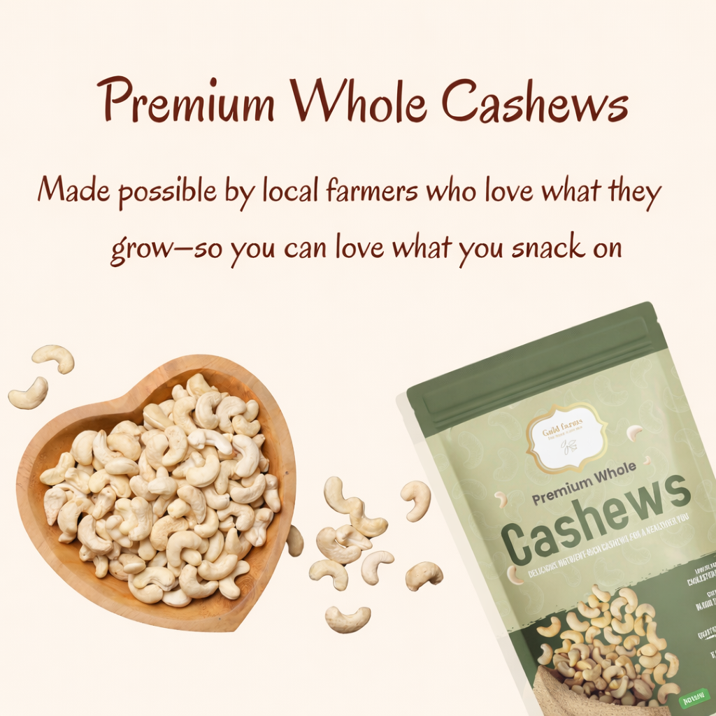 Gold Farms Premium Whole Cashews 200g | Kaju Premium Grade | Fresh & Crunchy | Healthy Dry Fruits
