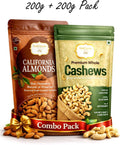Gold Farms Combo Pack California Almonds ( Badam ) & Whole Cashews 200g Each Almonds, Cashews