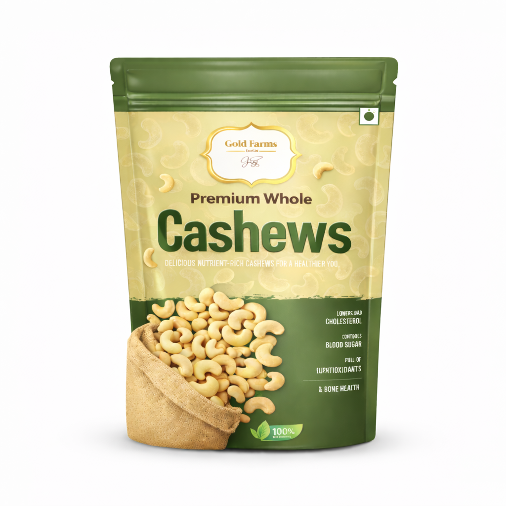 Gold Farms Combo Pack California Almonds ( Badam ) & Whole Cashews 200g Each Almonds, Cashews